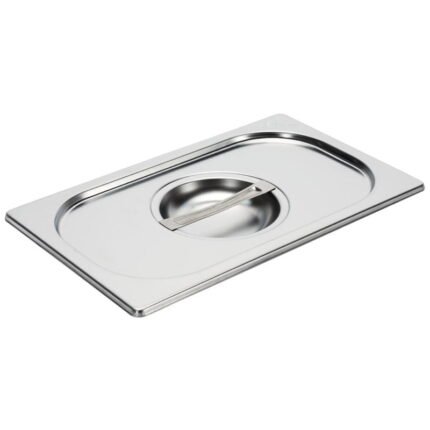 Couvercle à Bac GN1/4 Gastro M en inox 304, mesurant 265x162 mm.