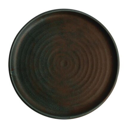 Assiettes plates vert bronze Olympia Canvas 26,5 cm en gré