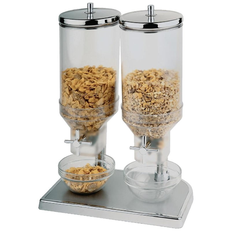Distributeur De Céréales Casselin CDC2 - 2 Réservoirs De 3 Litres, Fermeture Hermétique, Récupérateur De Miettes