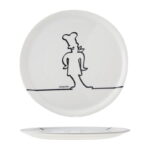 Assiettes à pizza 31cm Cosy & Trendy dessin noir funnyline (lot de 6) CX013E Assiettes à pizza 31cm Cosy & Trendy dessin noir funnyline (lot de 6)