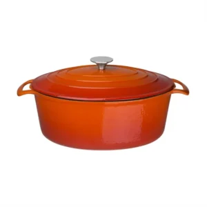 Grande cocotte ovale orange Vogue 6L en fonte