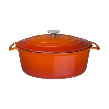 Grande cocotte ovale orange Vogue 6L en fonte