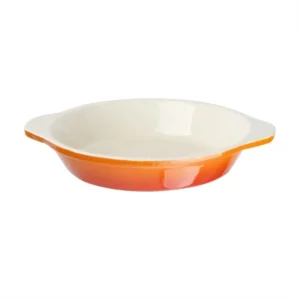 Plat à gratin rond orange Vogue en fonte