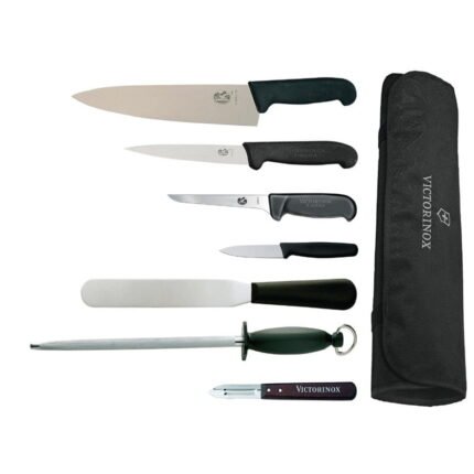 "Ensemble de couteaux Victorinox Hygiplas et Vogue avec couteau chef 21,5cm et étui"8