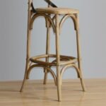 Tabouret de bar en bois avec dossier croisé Bolero métal 6