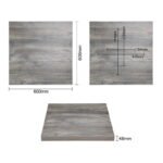 Plateau de table carré pré-percé en mélamine Bolero gris 600 mm - vue 3 | Boutique easychr.com