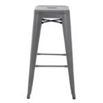 Tabourets hauts en acier galvanisé Bolero Bistro gris métalisé (lot de 4) - vue 3 | easychr.com