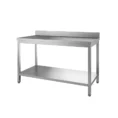 TABLE INOX 304 DEMONTABLE ADOSSEE, PIEDS CARRES