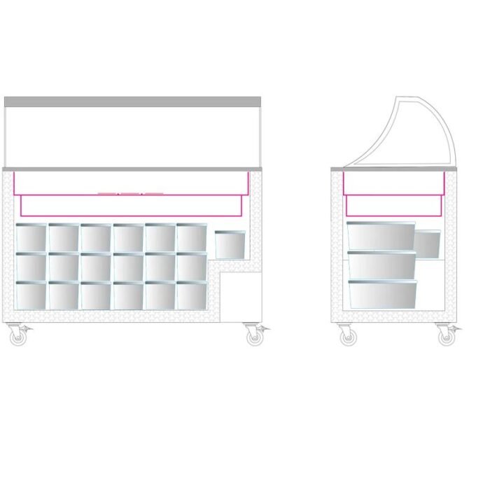 Congélateur à crème glacée avec couvercle de service - 350 L - 5