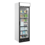 Congélateur vitrine 270L avec canopée lumineuse et porte chauffée