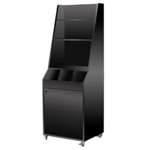 Desserte de service compacte noire 600x510x1500mm GOLDINOX avec service haut