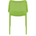 Chaise professionnelle verte CHVEASY01 en polypropylène, vue de face montrant son design contemporain ajouré - easychr.com
