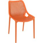 Gros plan sur le matériau polypropylène et la finition de la chaise orange CHVEASY05 - easychr.com