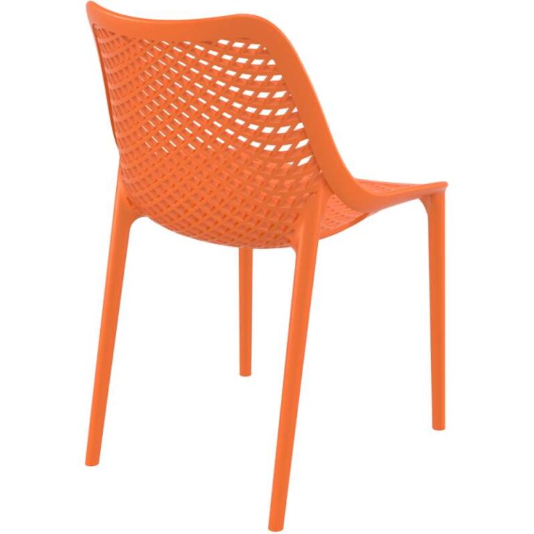 Chaise professionnelle orange CHVEASY05, vue de face, montrant son design vitaminé - easychr.com