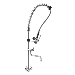 Douchette monotrou L2G sur plonge – Mélangeur 1/4 de tour et col de cygne 300 mm