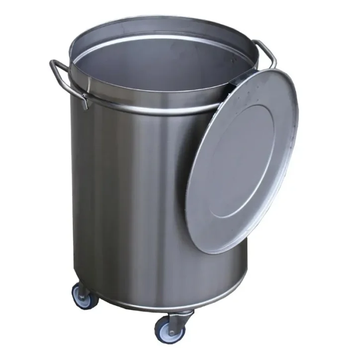 Poubelle inox avec roues et couvercle Gastro M 90 L