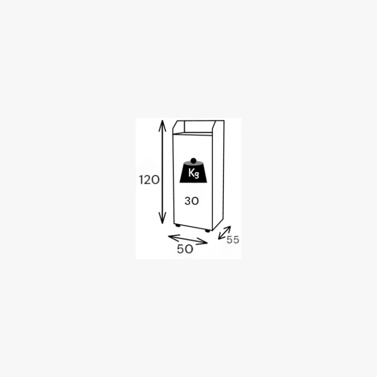 Poubelle snack 70L noire avec repose-plateaux et roulettes , schémas