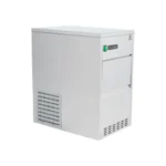 Machine à glaçons professionnelle EasyCHR ICM25 – vue de profil, grille de ventilation et pieds réglables