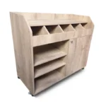 Desserte de service chêne clair 110 cm GOLDINOX - vue de face porte fermée