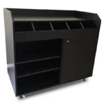 Desserte de service noire 110 cm GOLDINOX - vue de face porte fermée