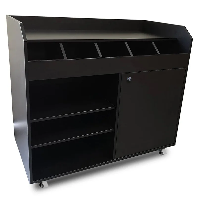 Desserte de service noire 110 cm GOLDINOX - vue de face porte fermée