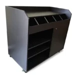 Desserte de service noire 110 cm GOLDINOX - vue de profil porte fermée