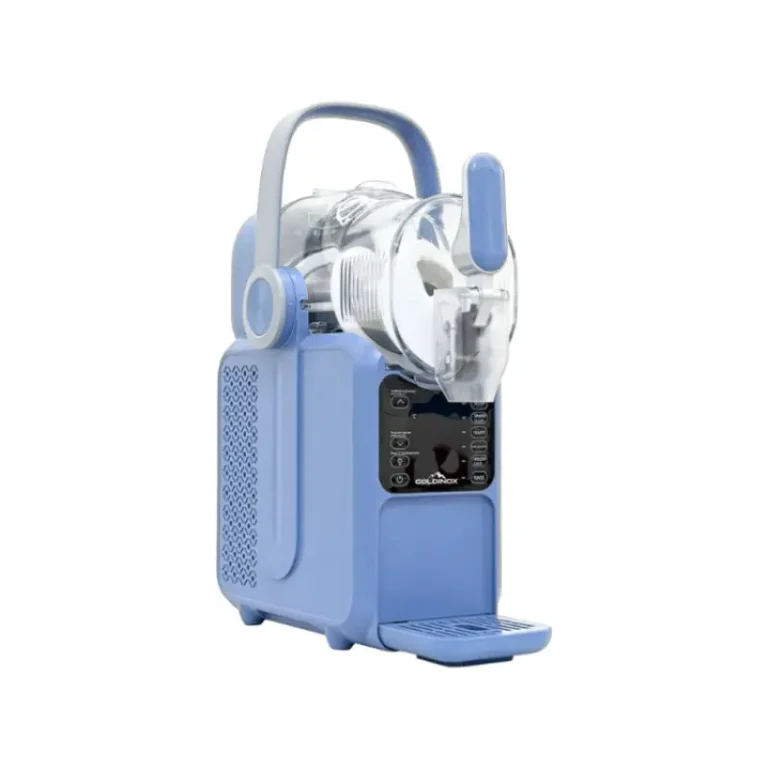 Machine à granita bleue GOLDINOX MLA503 - vue trois quarts