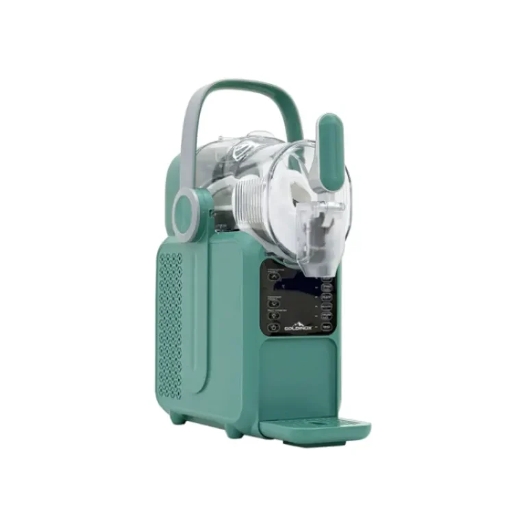 Machine à granita verte GOLDINOX MLA505 - vue trois quarts