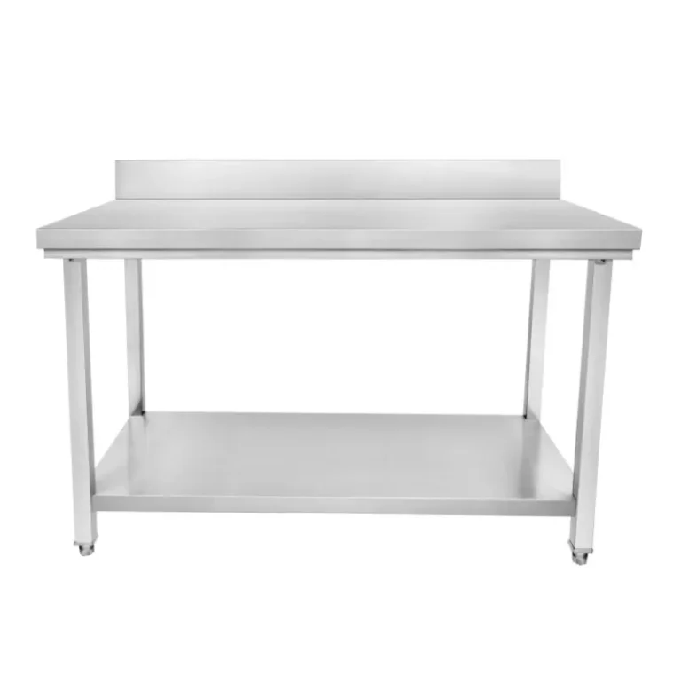 Table inox adossée CUISTANCE STTB107, 1000x700x950 mm, vue de face