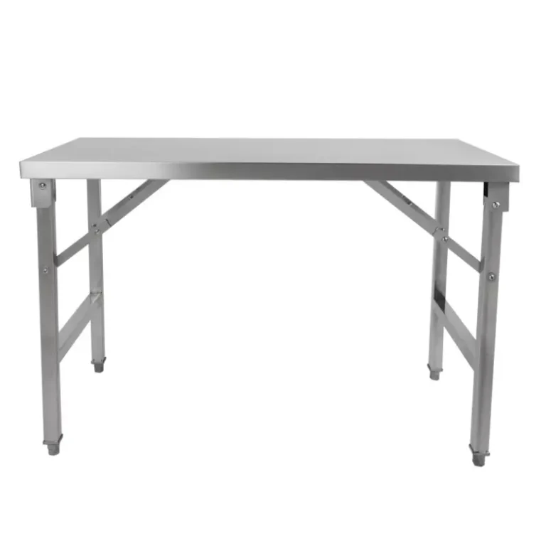 Table inox pliable CUISTANCE STTFD186, vue de face
