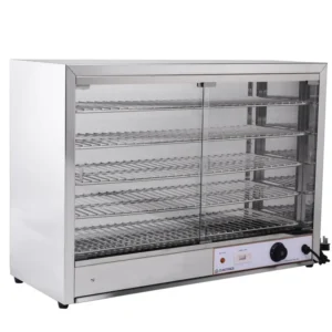 Vitrine chauffante en inox CUISTANCE FW805, format long, vue de face