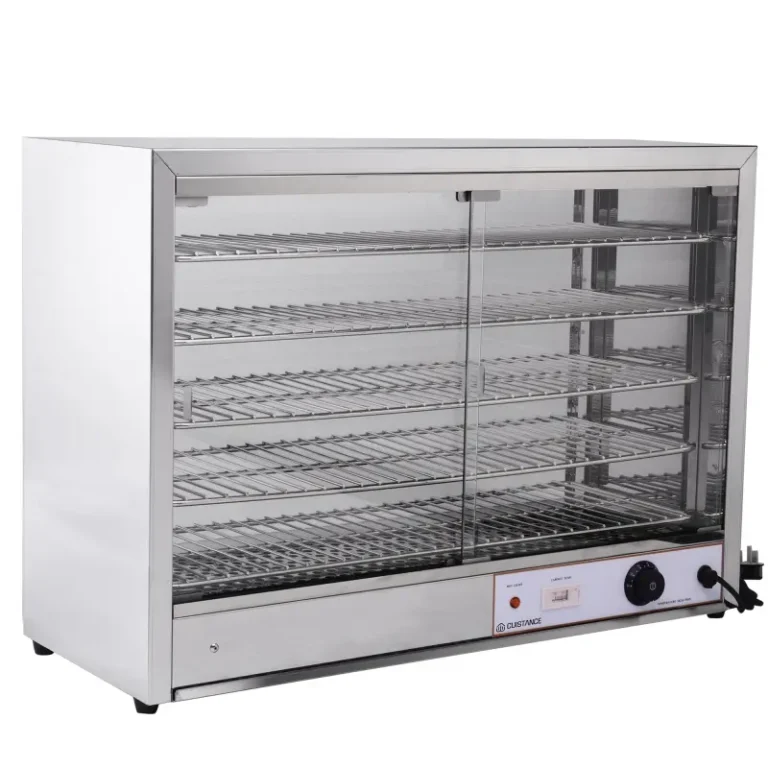 Vitrine chauffante en inox CUISTANCE FW805, format long, vue de face
