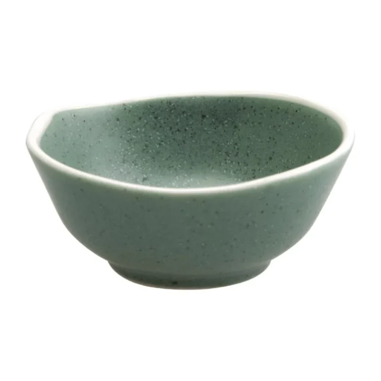 Bols à sauce Chia Olympia Vert – 80mm – 70ml – Porcelaine – Lot de 12 – Bord ondulé
