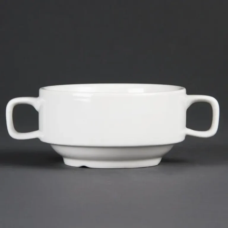 Bol à soupe avec anses Olympia Whiteware, vue de face