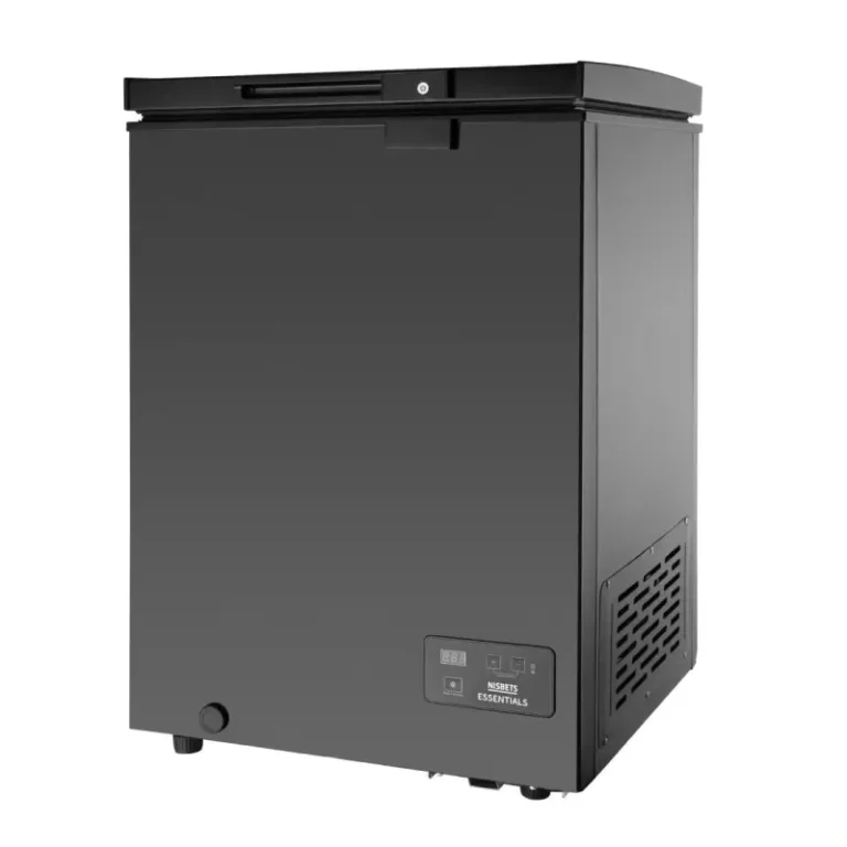 Congélateur coffre Nisbets CJ387 noir, vue de face