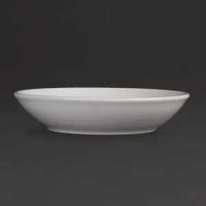 Assiette creuse Olympia Whiteware 205mm, vue de face