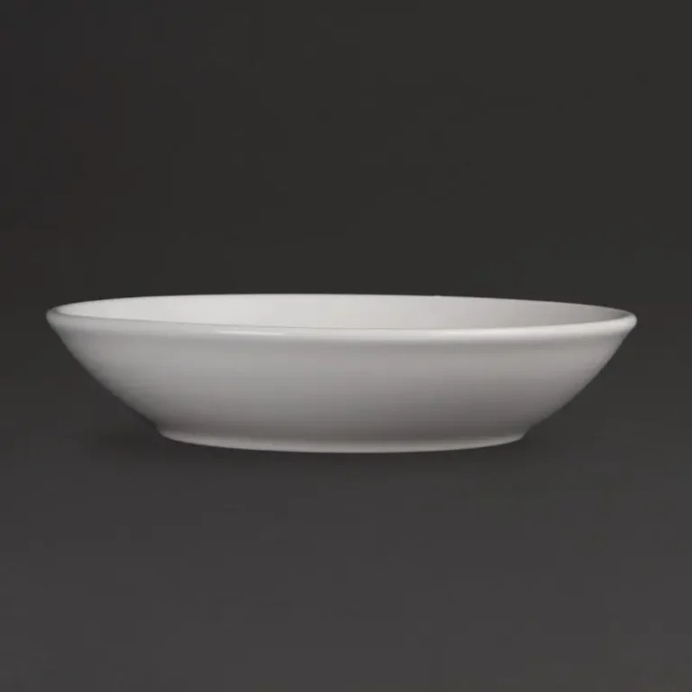 Assiette creuse Olympia Whiteware 205mm, vue de face