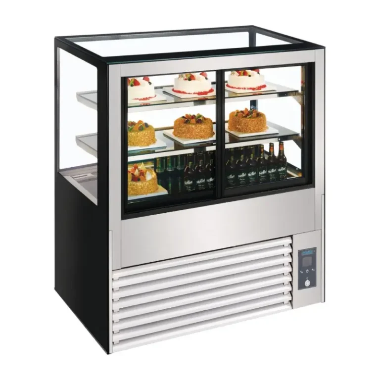 Vitrine service arrière réfrigérée Polar DB950, portes arrière avec produits