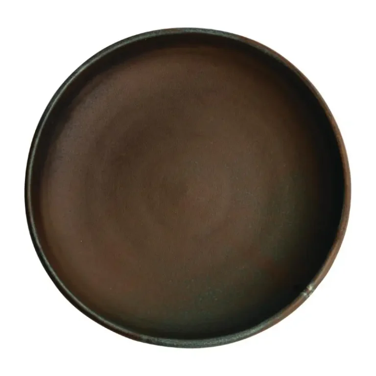 Assiettes creuses vert bronze Olympia Canvas, vue de dessus