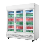 Vitrine réfrigérée positive Polar GE769, vue de côté avec produits