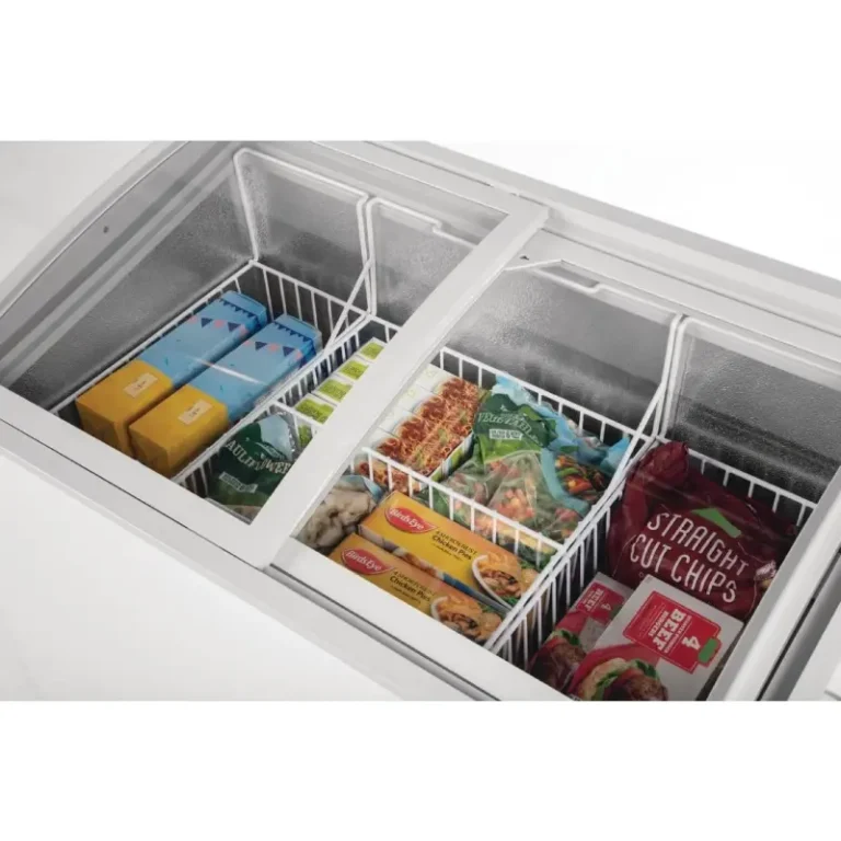 Congélateur coffre vitré Polar GM498 couvercle vitré ouvert
