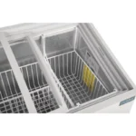 Congélateur coffre vitré Polar GM498 paniers de rangement