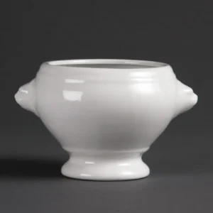Bol à soupe tête de lion Olympia Whiteware, vue de face