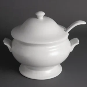 Soupière avec louche Olympia Whiteware, vue de face
