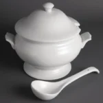 Soupière avec louche Olympia Whiteware, couvercle et louche