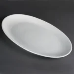 Grande assiette creuse ovale Olympia blanche de 500 x 290 mm en porcelaine