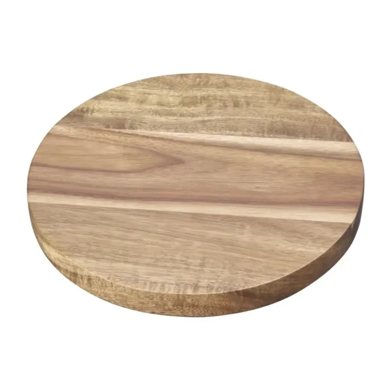 Assiette ronde en bois d’acacia Olympia 200 mm à bords hauts