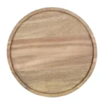 Assiette ronde en bois d’acacia Olympia 200 mm à bords hauts