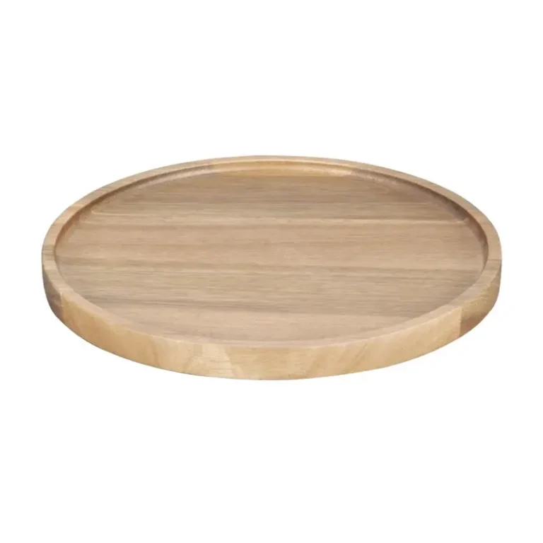 Assiette ronde en bois d’acacia Olympia 250 mm à bords hauts