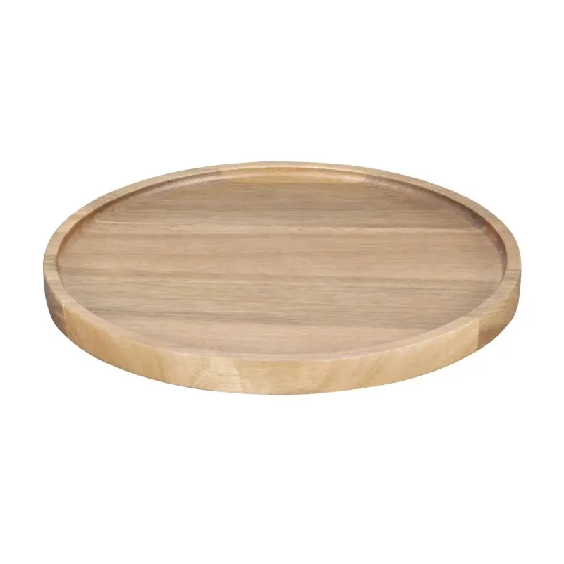 Assiette ronde en bois d’acacia Olympia 250 mm à bords hauts Assiette ronde en bois d’acacia Olympia 250 mm à bords hauts